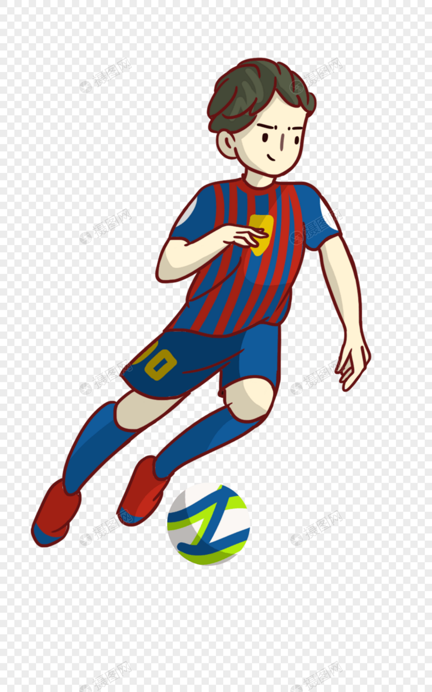 快乐踢足球的男孩图片