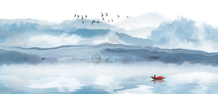 中国风山水画高清图片