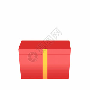 卡通金色丝带元素一箱红包金币GIF高清图片