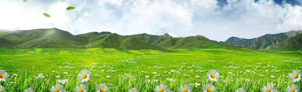 绿化山清新环保背景设计图片