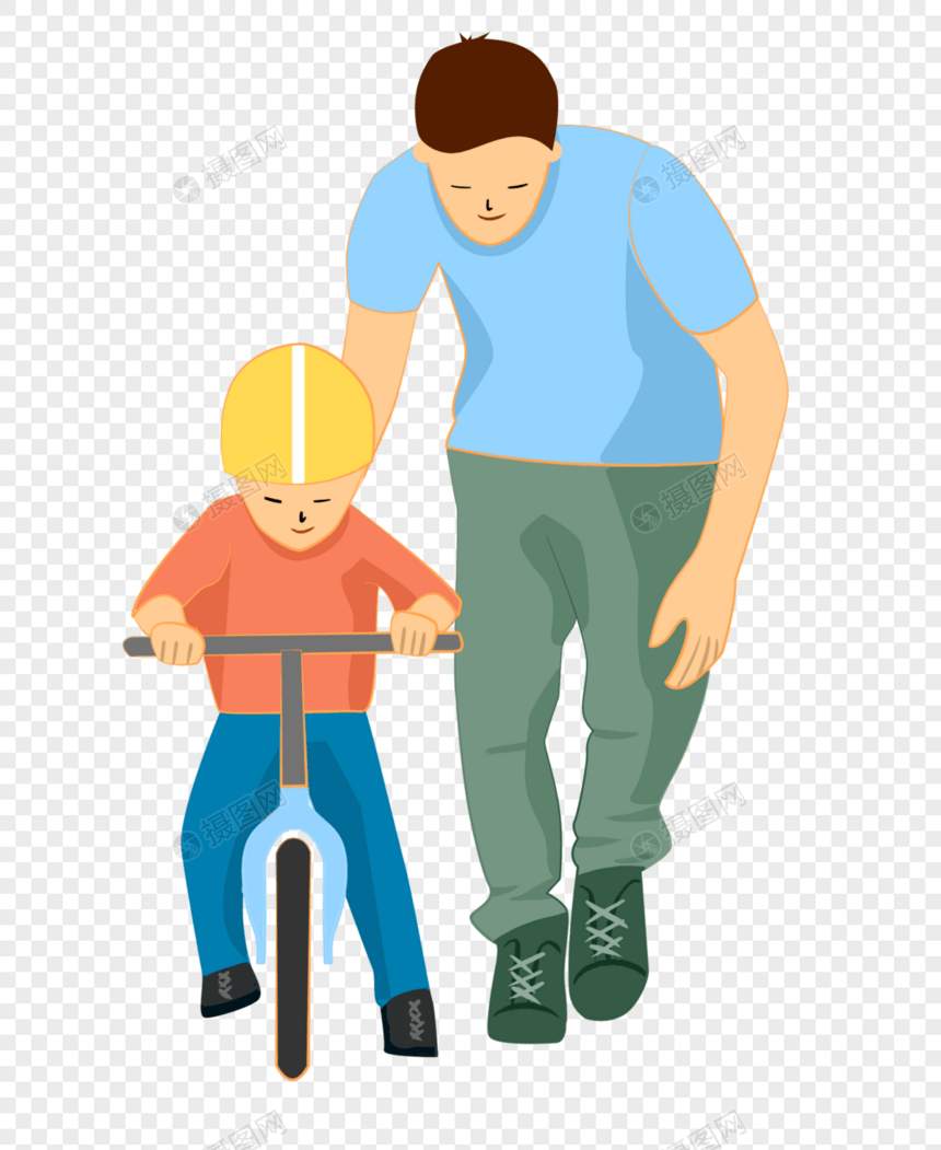 父亲教儿子骑自动车图片