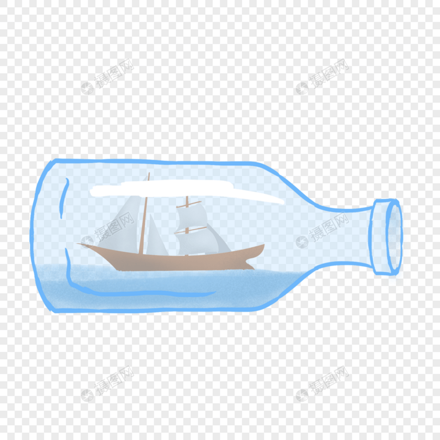 瓶子里的船图片
