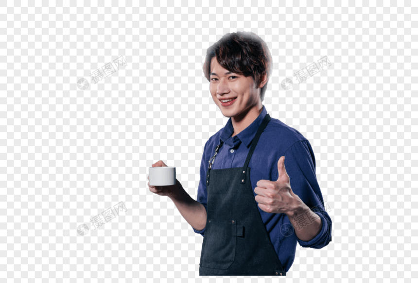 咖啡师男性形象图片