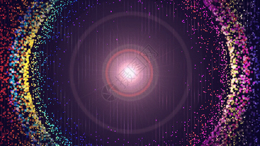 紫色圆圈光线唯美方块粒子圆圈gif高清图片