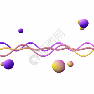 紫色漂浮光圈立体漂浮曲线球插图GIF高清图片