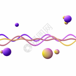 紫色光圈装饰立体漂浮曲线球插图GIF高清图片