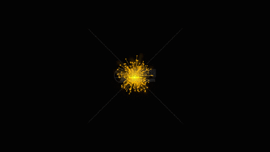 金色大气粒子放射透明背景gif图片