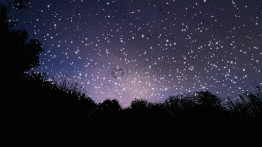 黑夜星光闪烁流星划过视频背景元素GIF图片