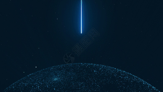 蓝紫色小行星震撼粒子地球gif高清图片