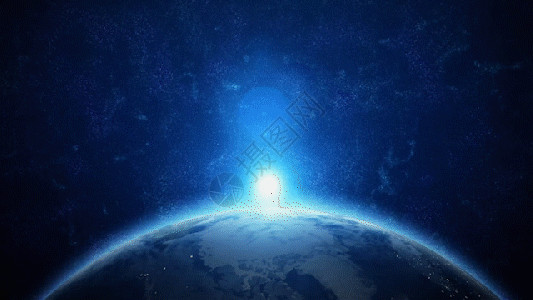 宇宙地平线大气地球背景GIF高清图片