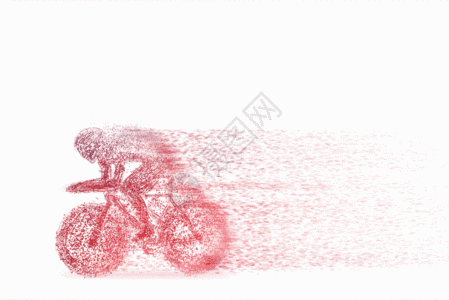 自行车运动剪影粒子GIF图片