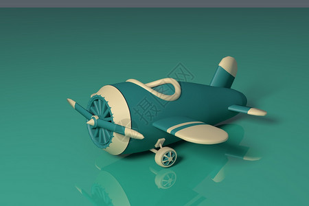 绿色飞机玩具玩具飞机场景设计图片