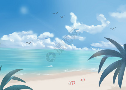夏季海边背景图片