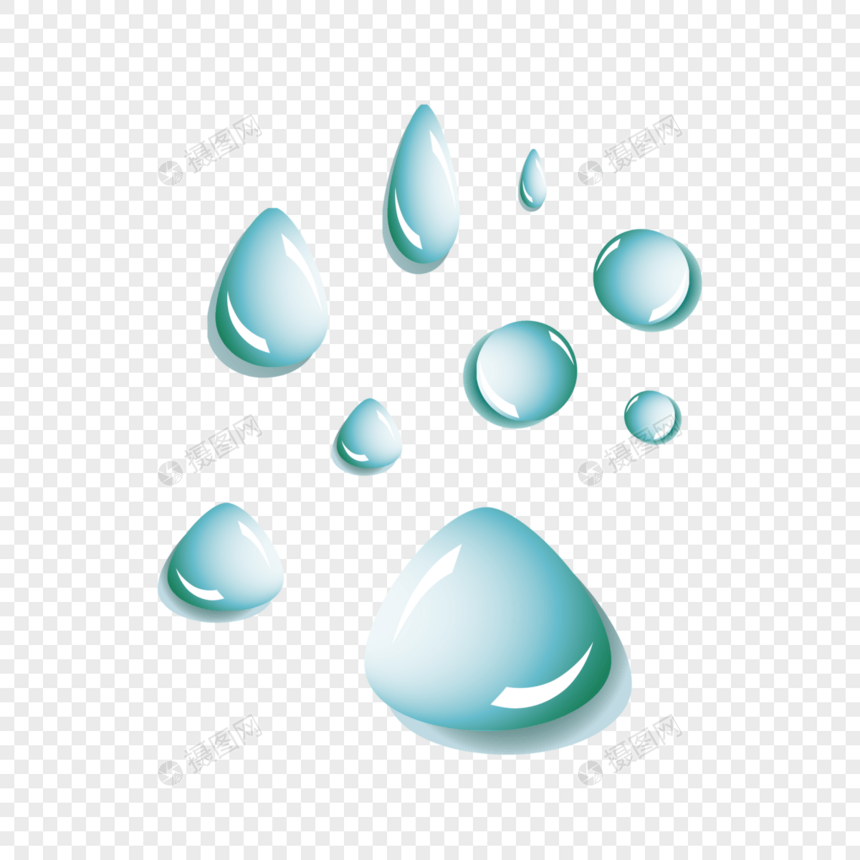 AI矢量图渐变立体蓝色渐变气泡水滴水泡图片