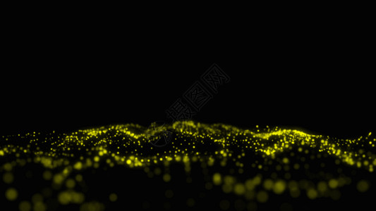 黄色闪光三维旋转粒子海洋GIF高清图片