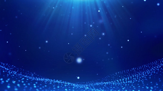 波莫蓝色粒子光线波浪动画GIF高清图片