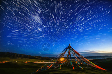 夜晚天青海湖星空gif高清图片