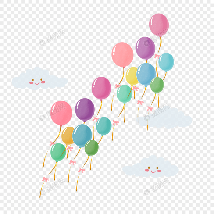 彩色的蝴蝶结气球图片