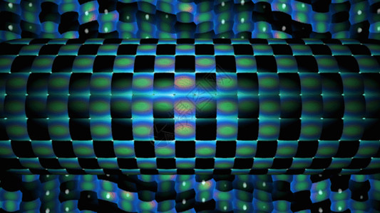 黑色方格粒子方格组合体旋转动画GIF高清图片