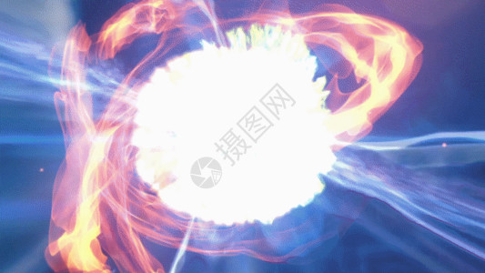 火焰素材蓝色粒子光爆炸动画GIF高清图片