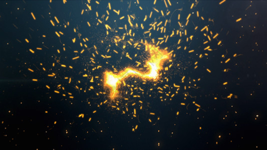 黄色美丽火焰粒子火焰旋转动画GIF高清图片