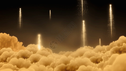 爆炸云星状粒子云光线上升动画GIF高清图片
