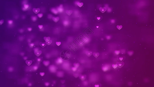 紫色图案唯美爱情粒子心背景GIF高清图片