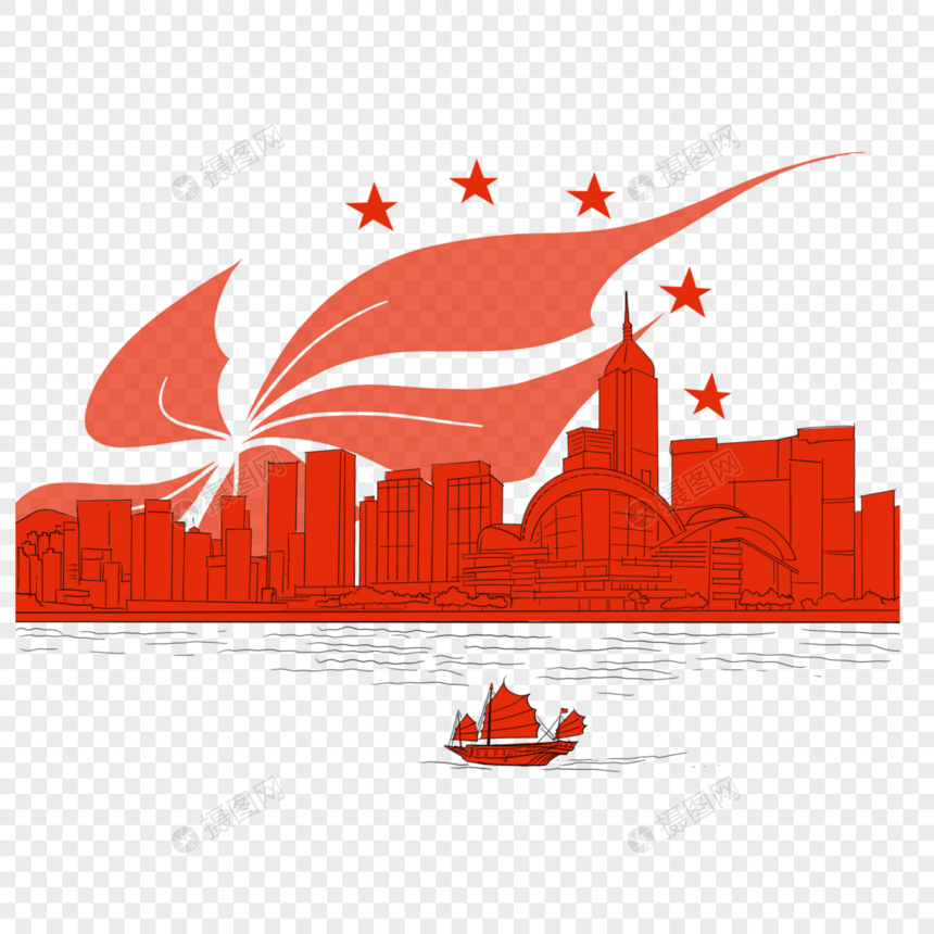 红色的维多利亚港口图片