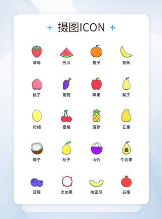 功能食品UI设计食品水果图标icon图标设计模板