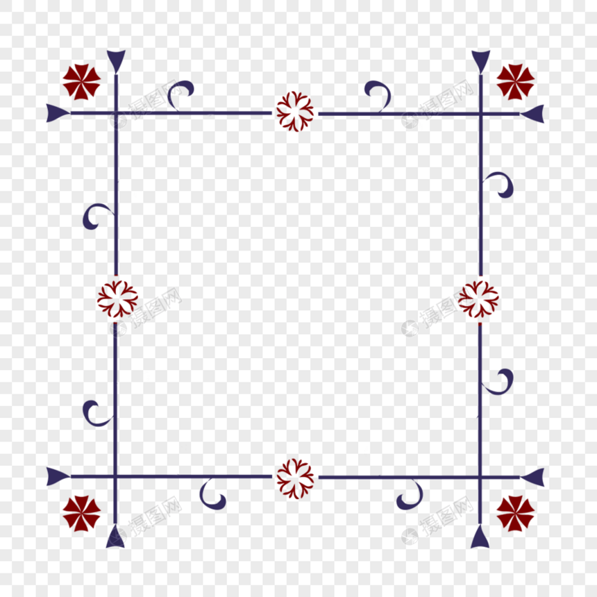方形小花边框图片