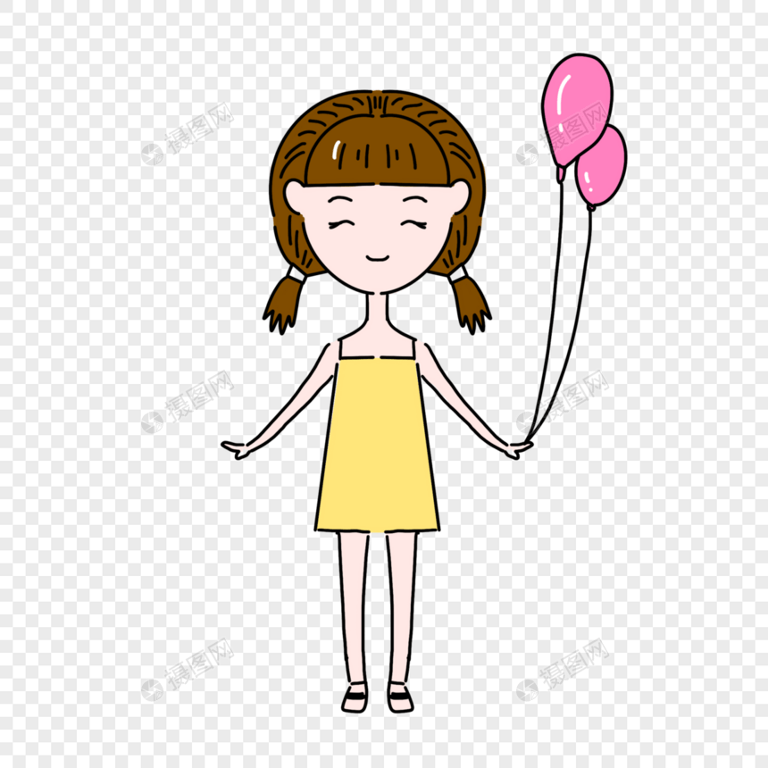 带气球的小女孩图片