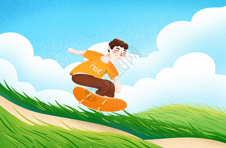 滑板运动滑板男生天空高清图片