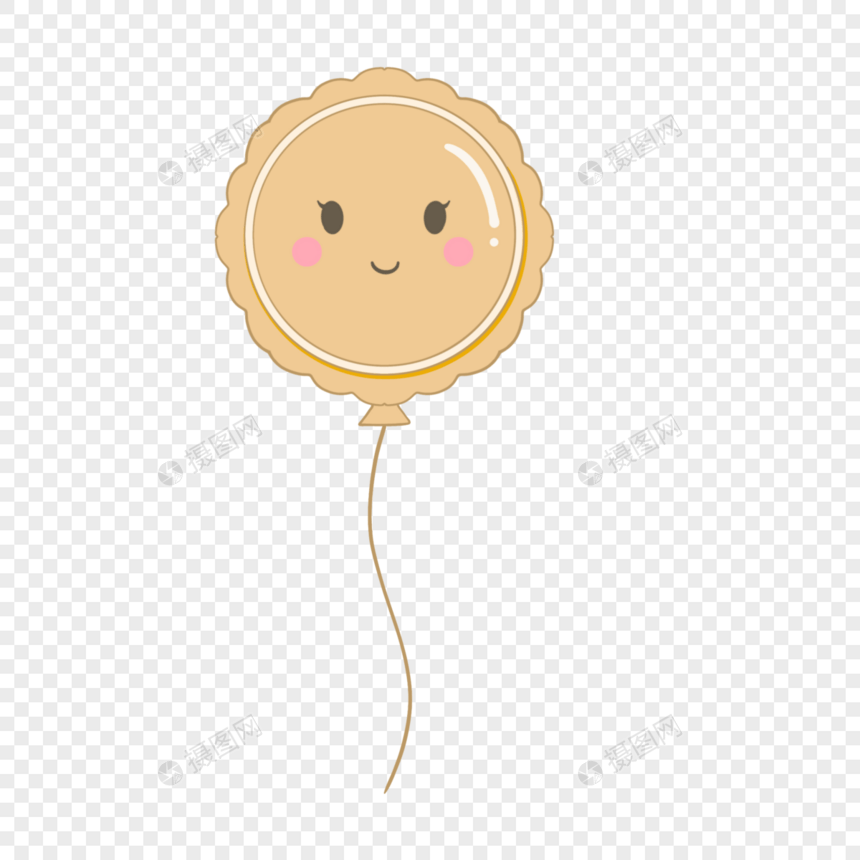 可爱卡通中秋月饼气球表情图片