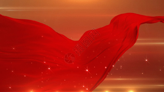 共度国庆红绸舞台背景GIF高清图片