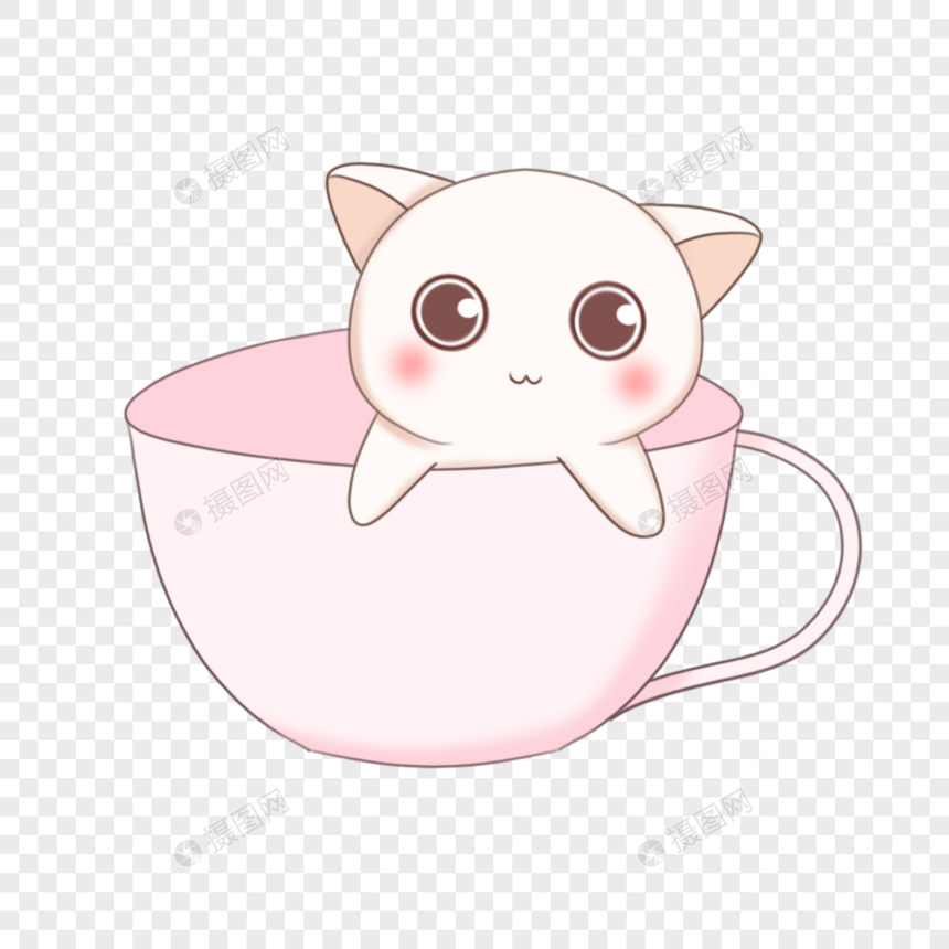 茶杯里的猫图片