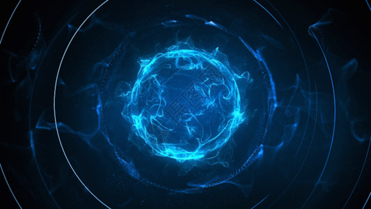 圆环光圈蓝色科技球光线GIF高清图片