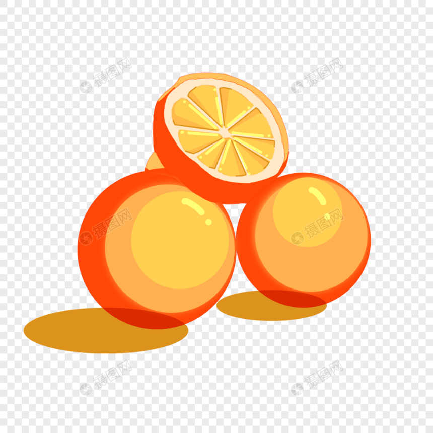 夏至橙子装饰素材图案图片
