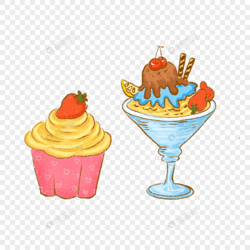 雪糕甜品甜食蛋糕美食手绘可爱图片