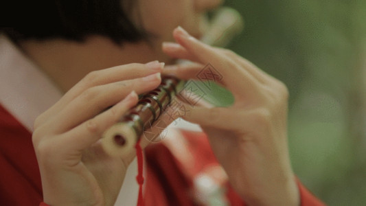 中国人和外国人笛子演奏GIF高清图片