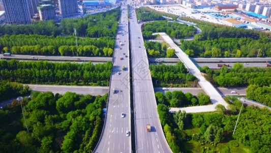 汽车天线城市交通航拍4KGIF高清图片
