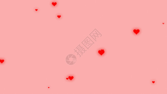 红色婚庆名片上升的爱心粒子GIF高清图片