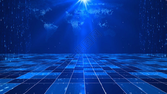 地板空间蓝色网格科技空间背景GIF高清图片