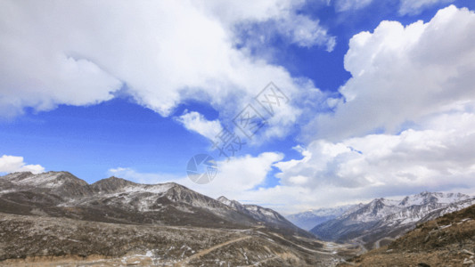 崂山上清宫景观雪山延时GIF高清图片