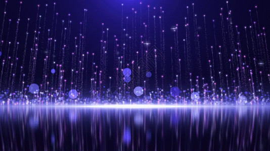 紫色流星光效梦幻粒子拖尾舞台倒影背景GIF高清图片