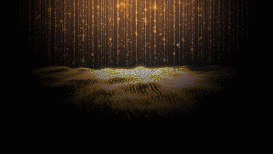 大气金色光效粒子波纹背景GIF图片