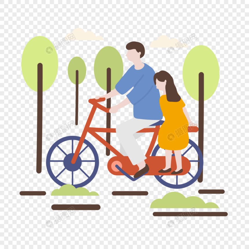 骑单车的情侣图片