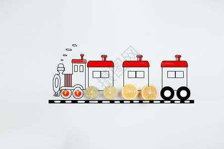 蒸汽车小火车插画
