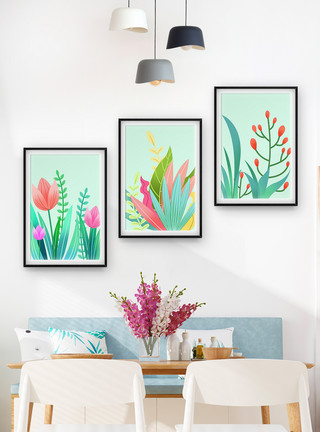 艺术花卉卡通植物艺术装饰画模板