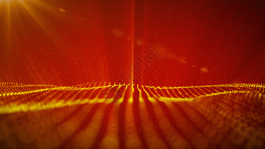 红色粒子光线动画GIF图片