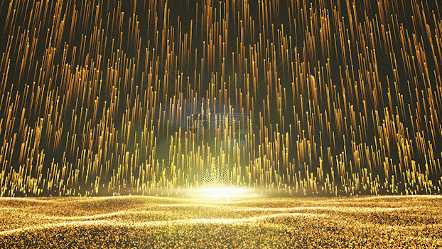 金色粒子光线上升动画GIF图片